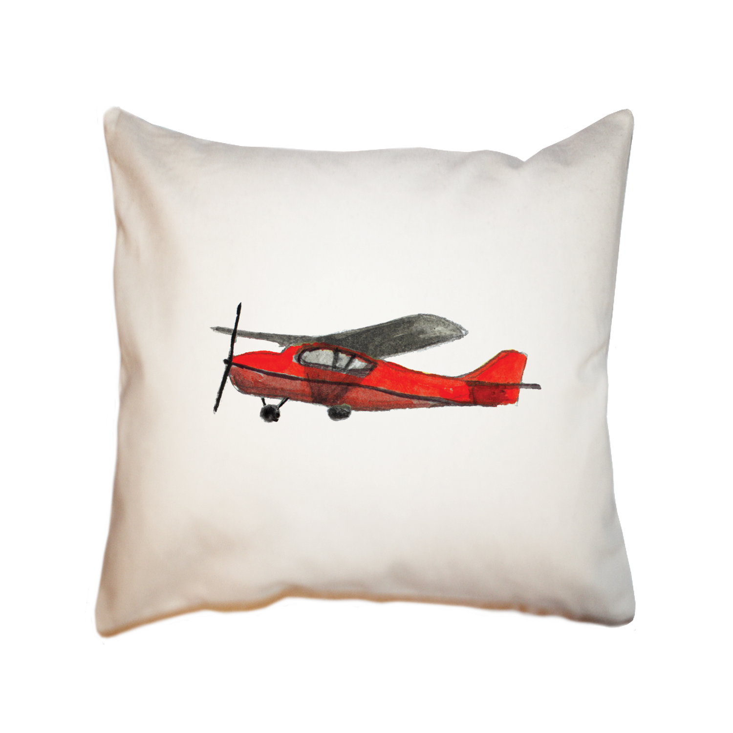 red airplane square pillow