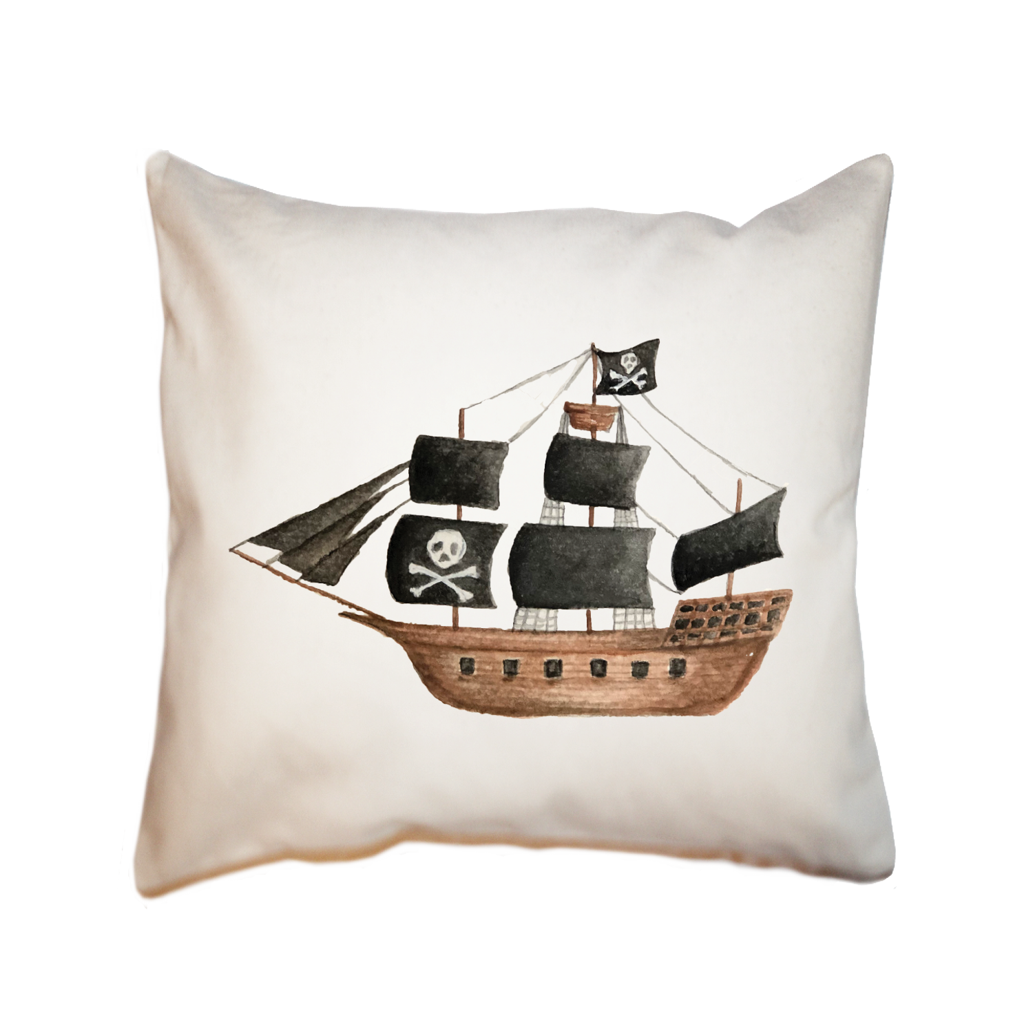 pirate ship square pillow