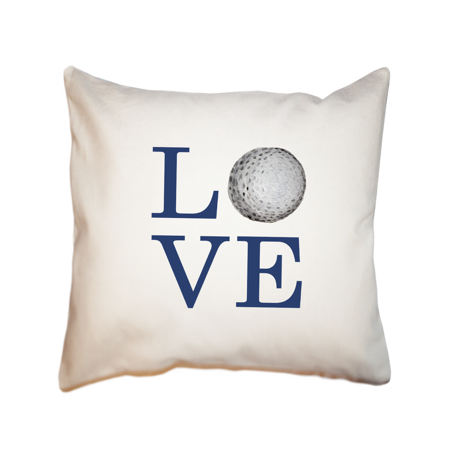 love golf navy square pillow
