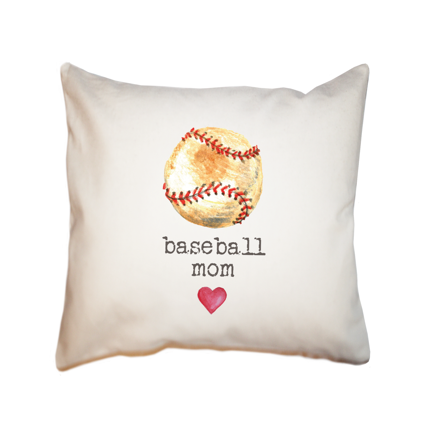 baseball mom square pillow