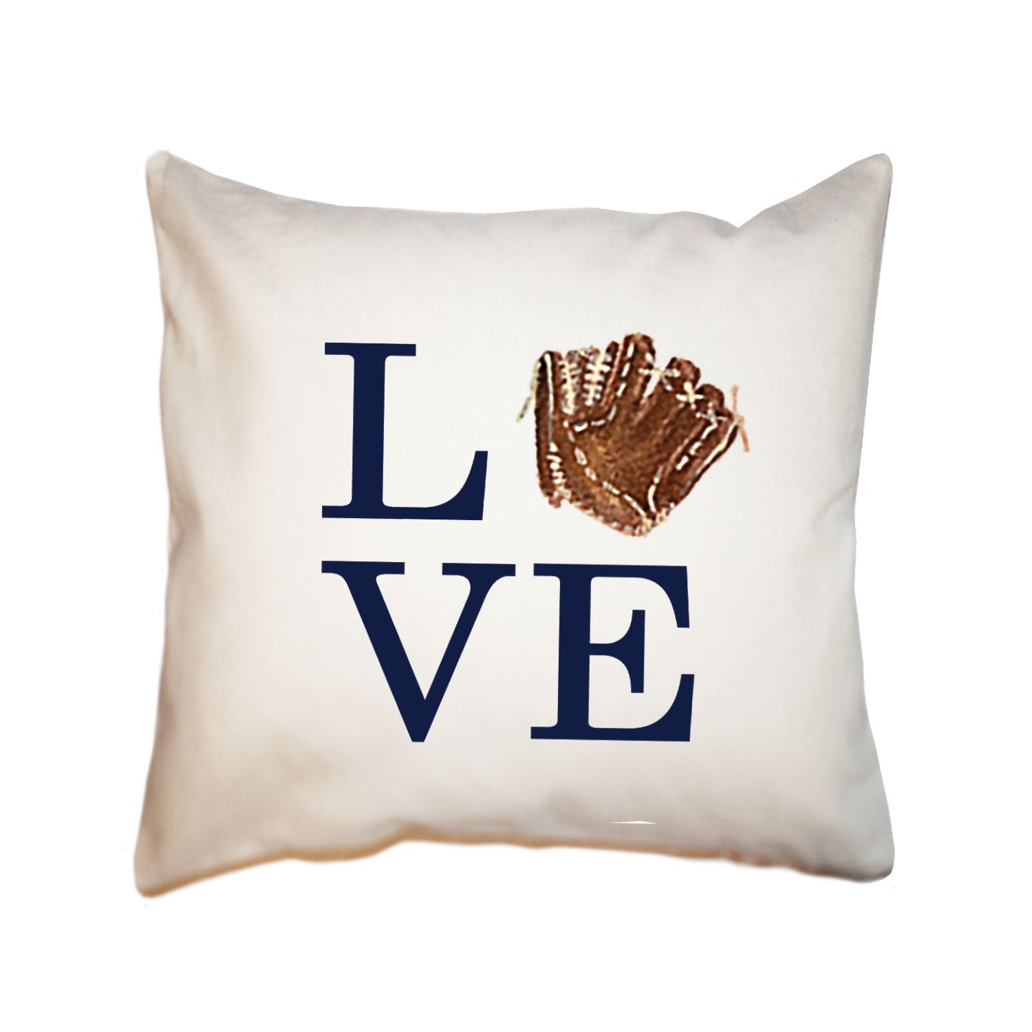 love baseball glove square pillow