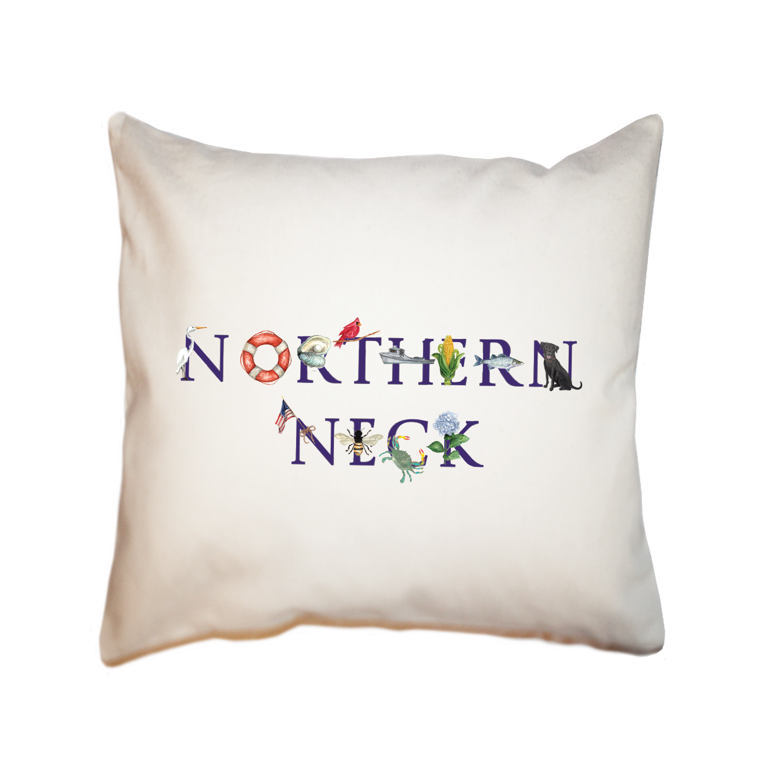 northern neck square pillow