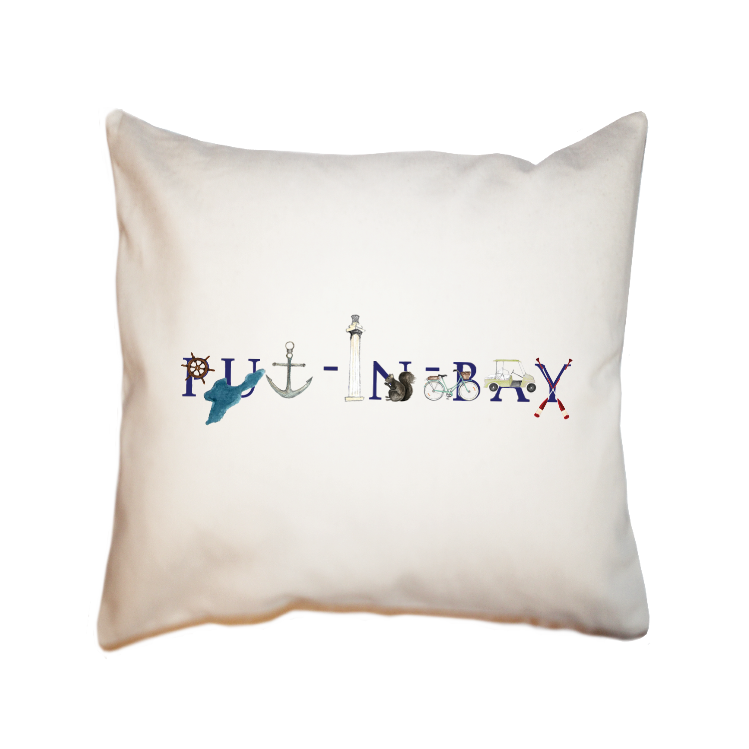 put-in-bay square pillow