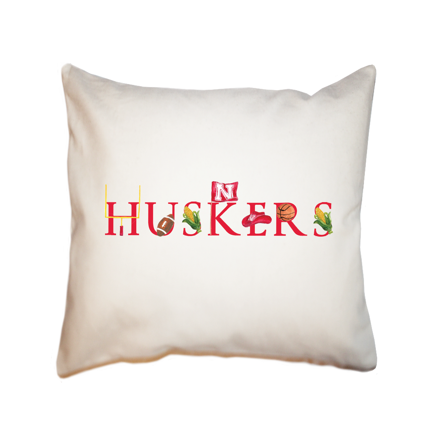 huskers square pillow