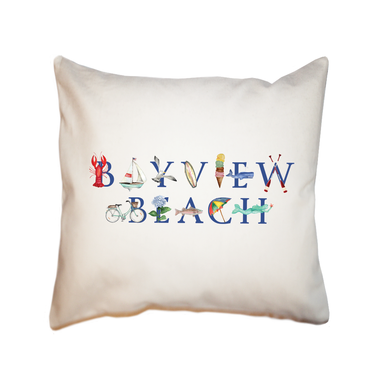 bayview beach square pillow