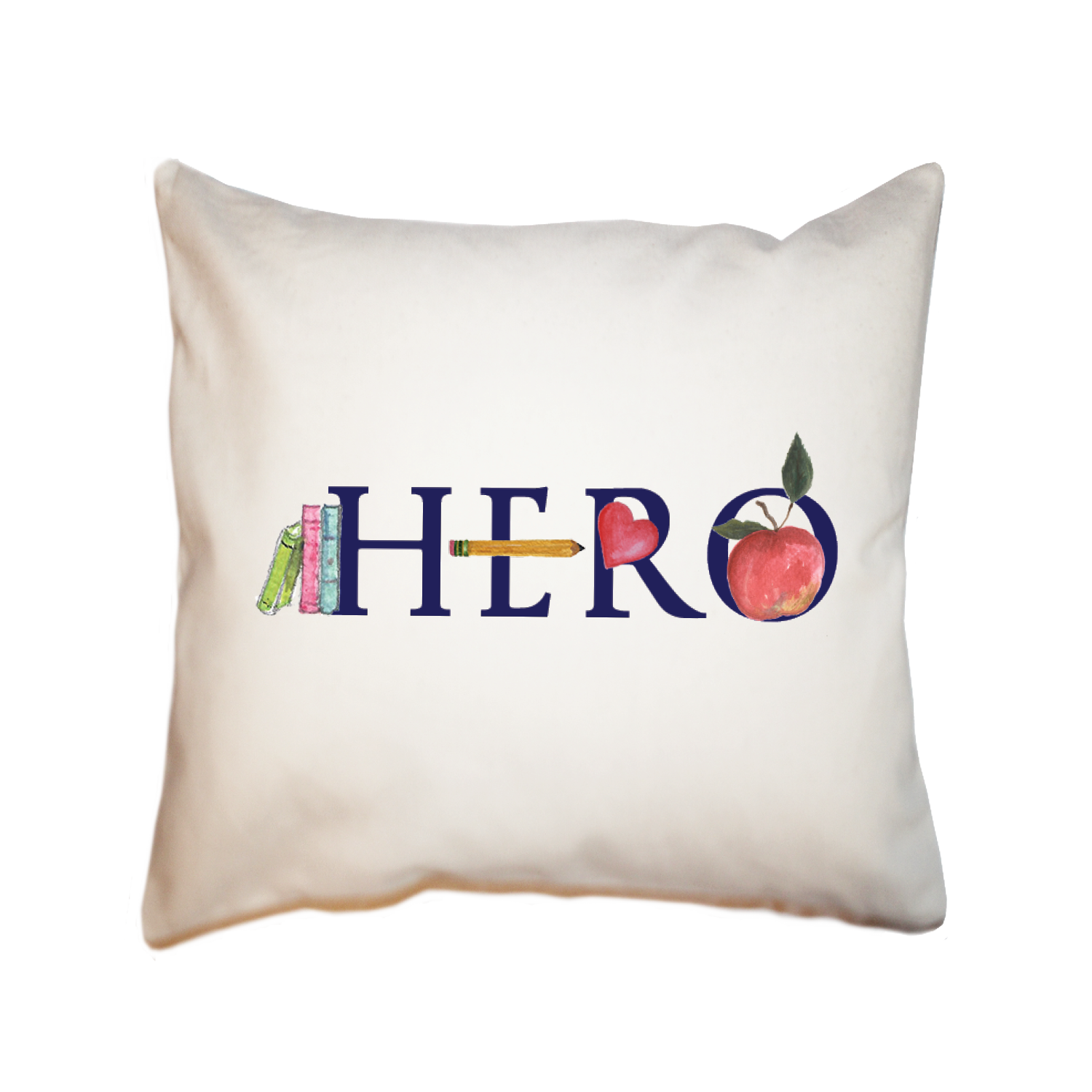 hero teacher square pillow