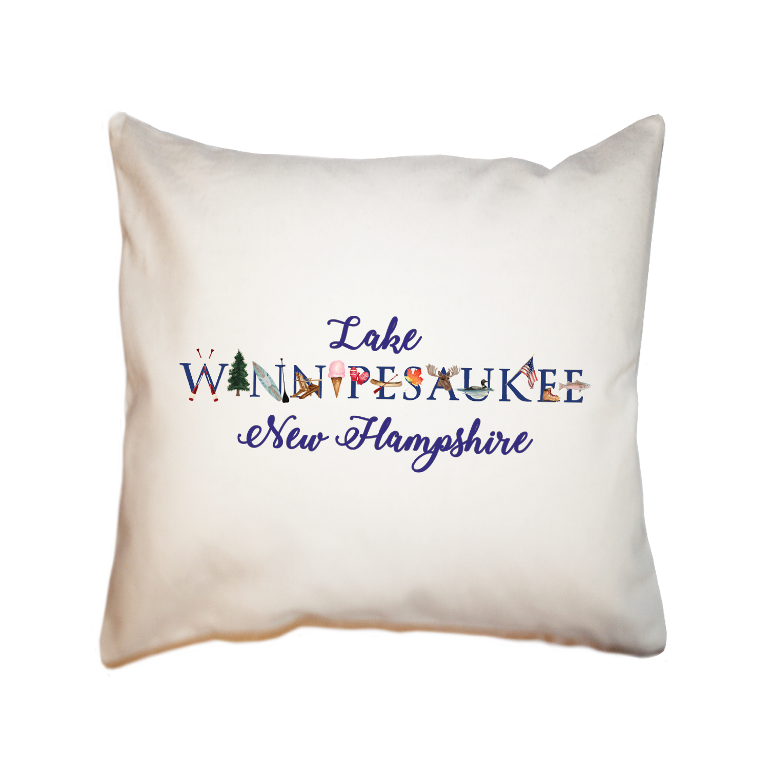 lake winnipesaukee square pillow