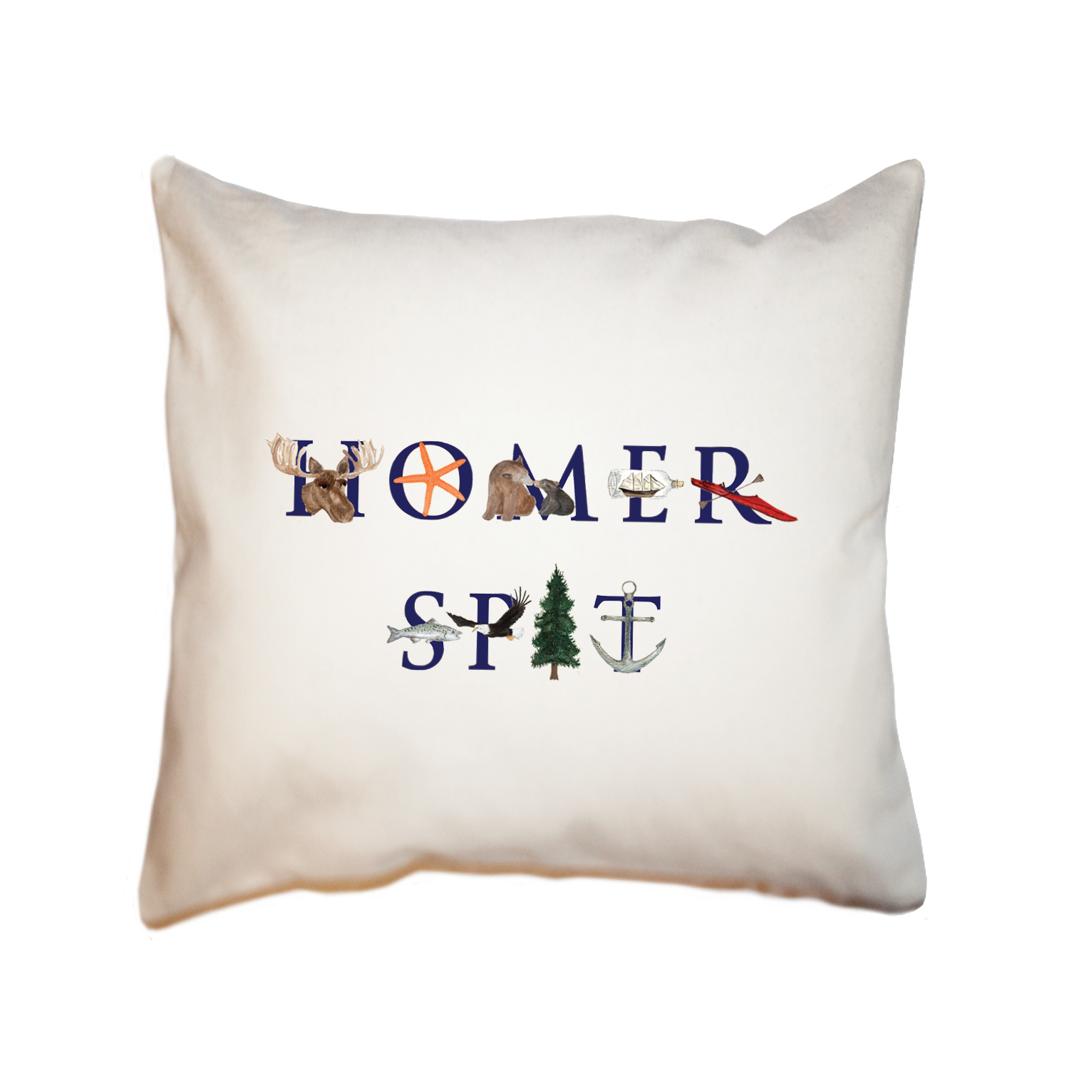 homer spit square pillow