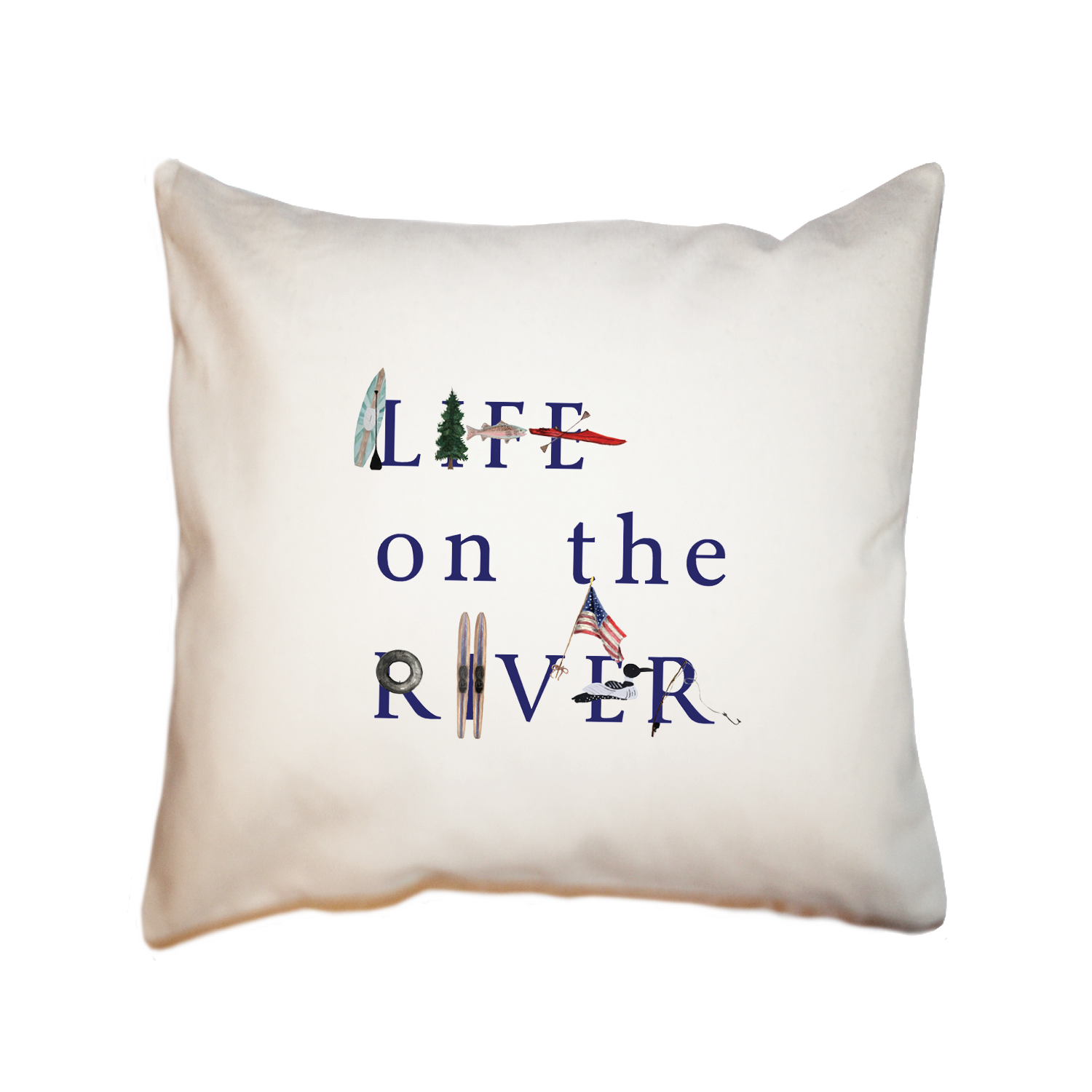 life on the river square pillow