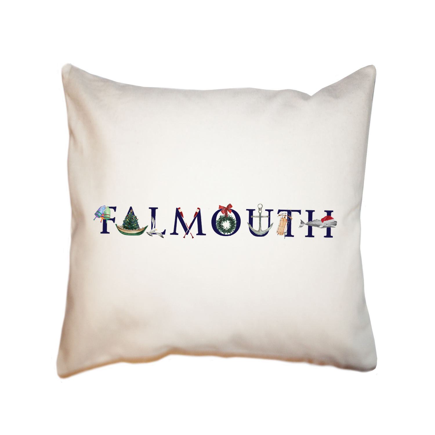 falmouth holiday square pillow