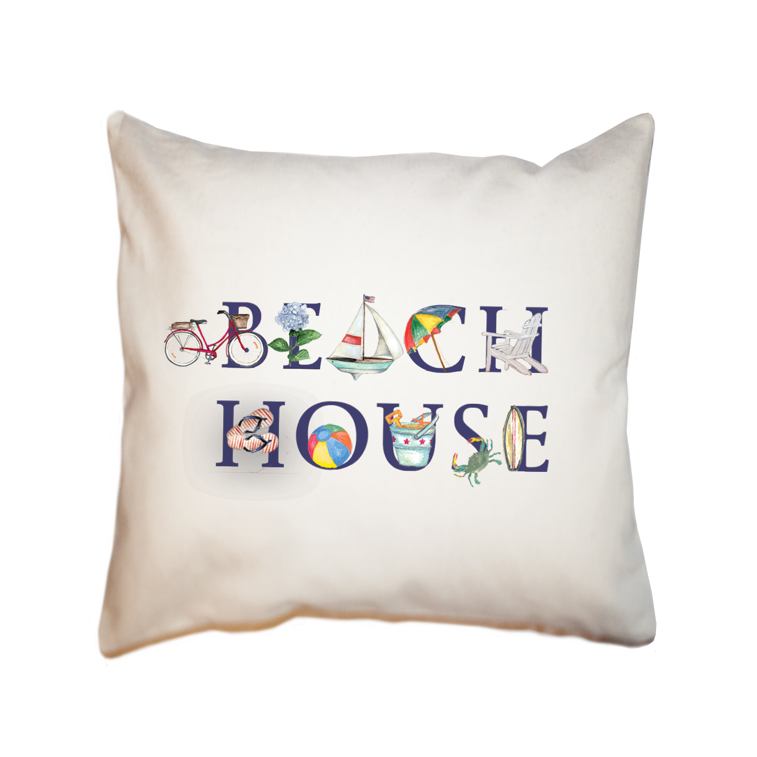 beach house square pillow