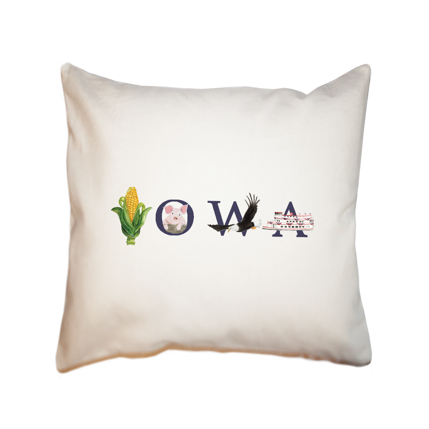 iowa navy square pillow