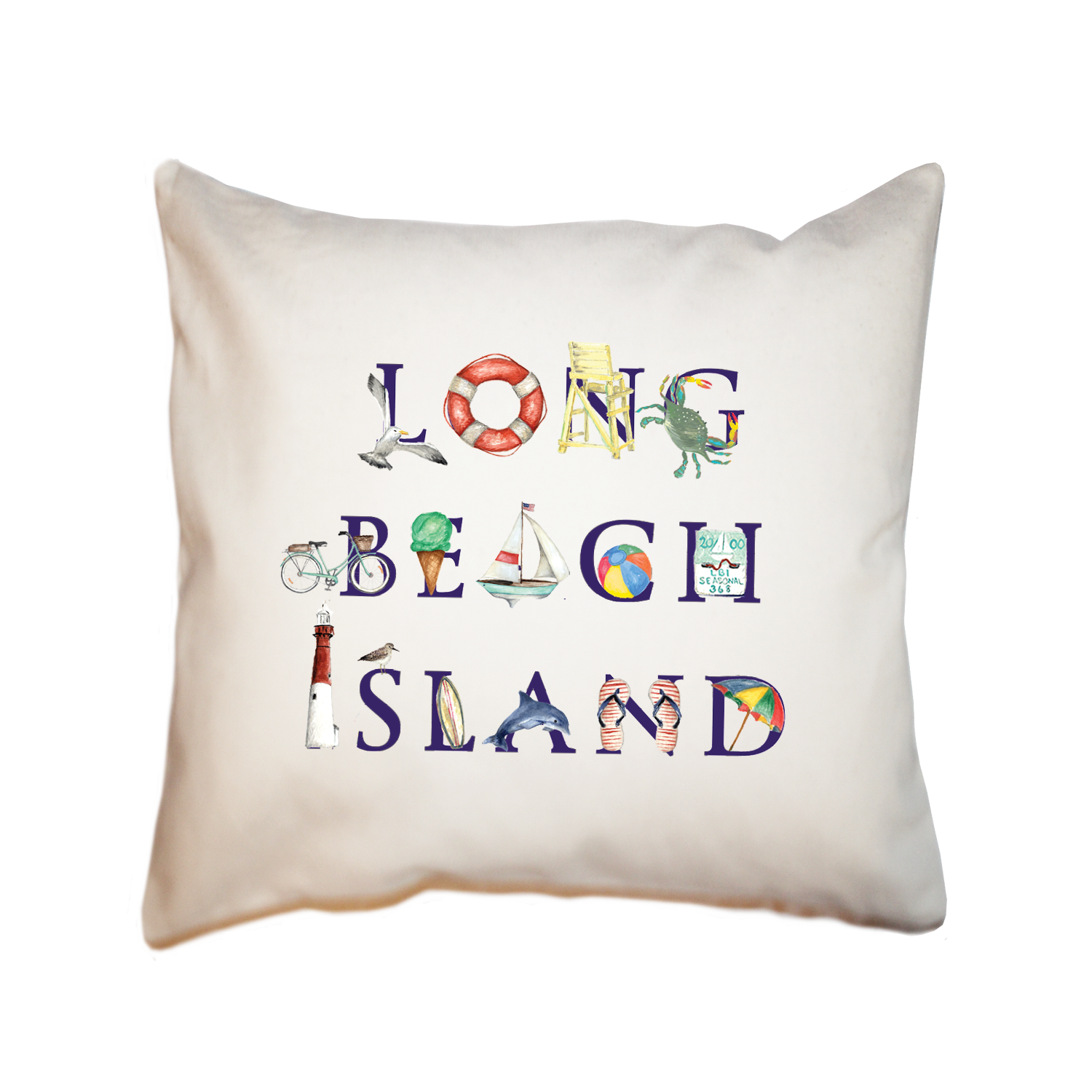 long beach island (new) square pillow