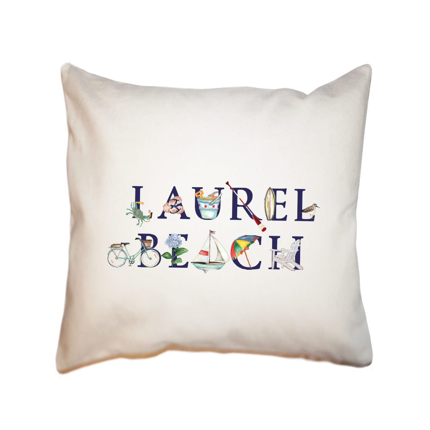 laurel beach square pillow