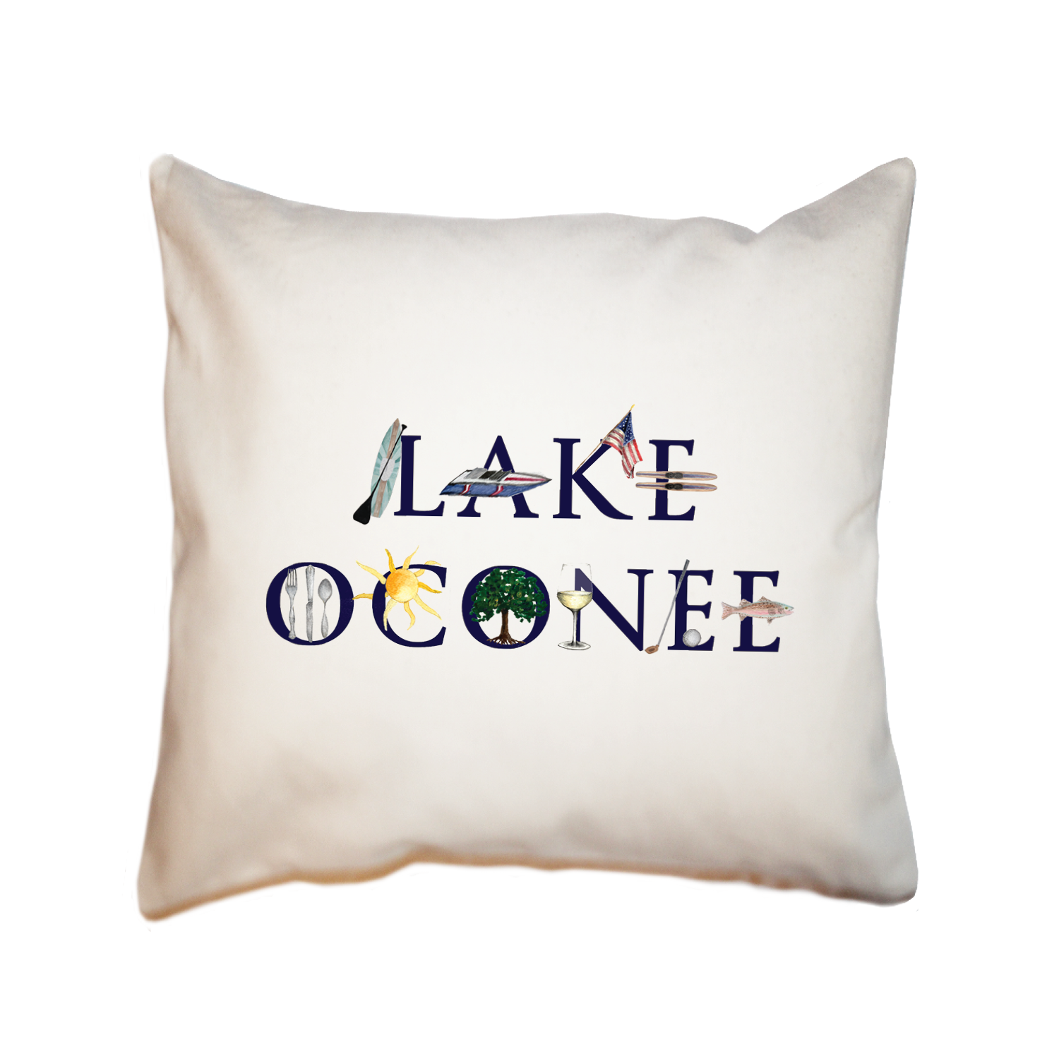 lake oconee square pillow