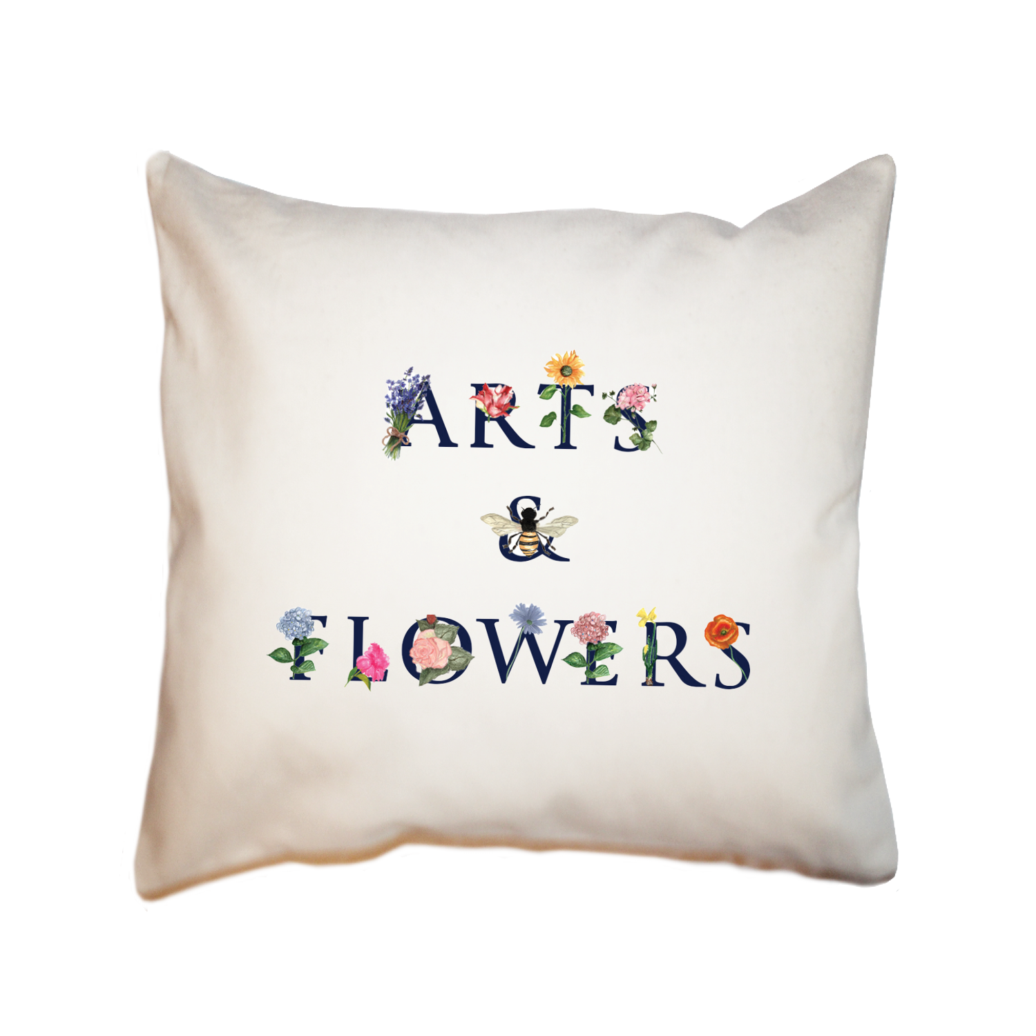 arts and flowers square pillow