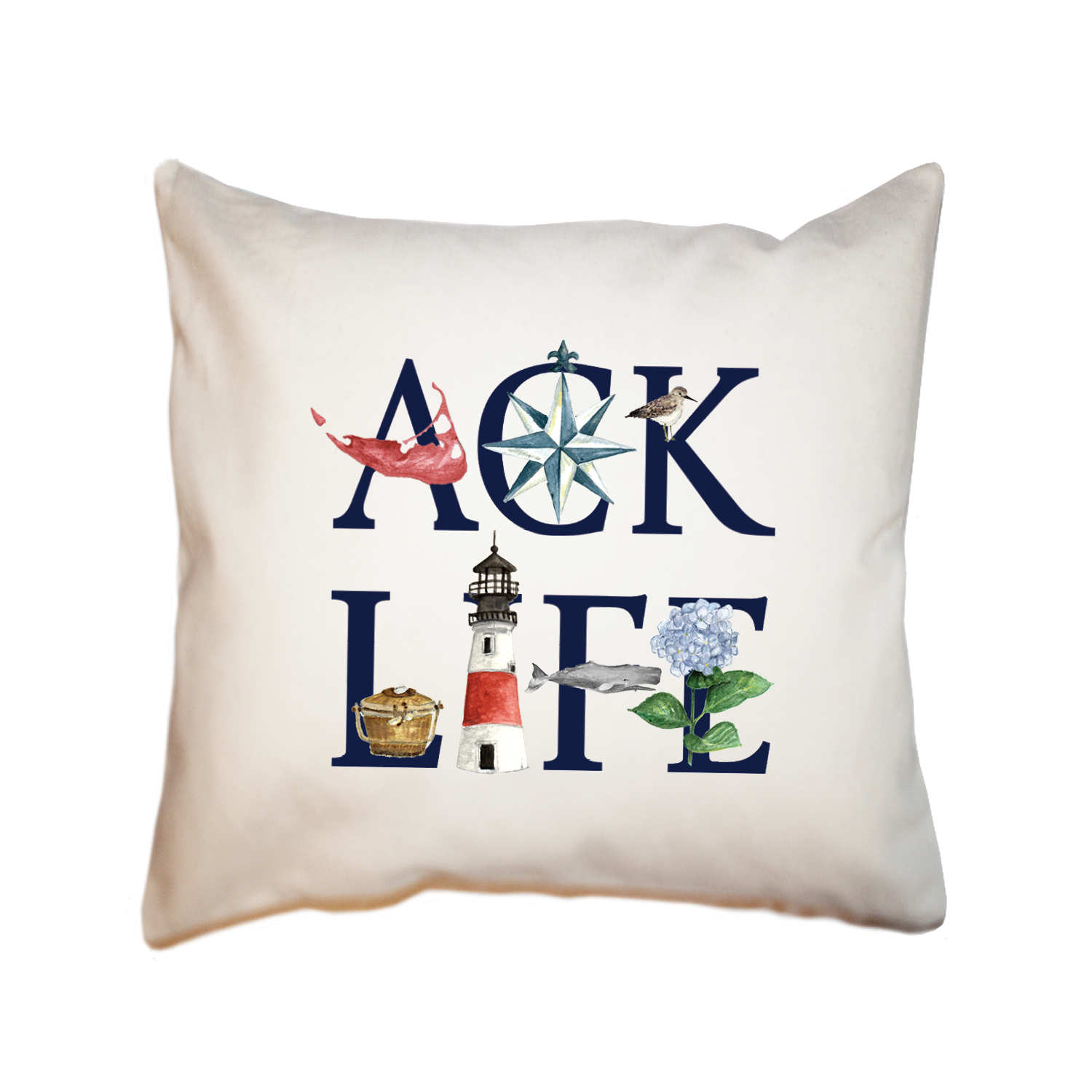 ACK LIFE Nantucket square pillow