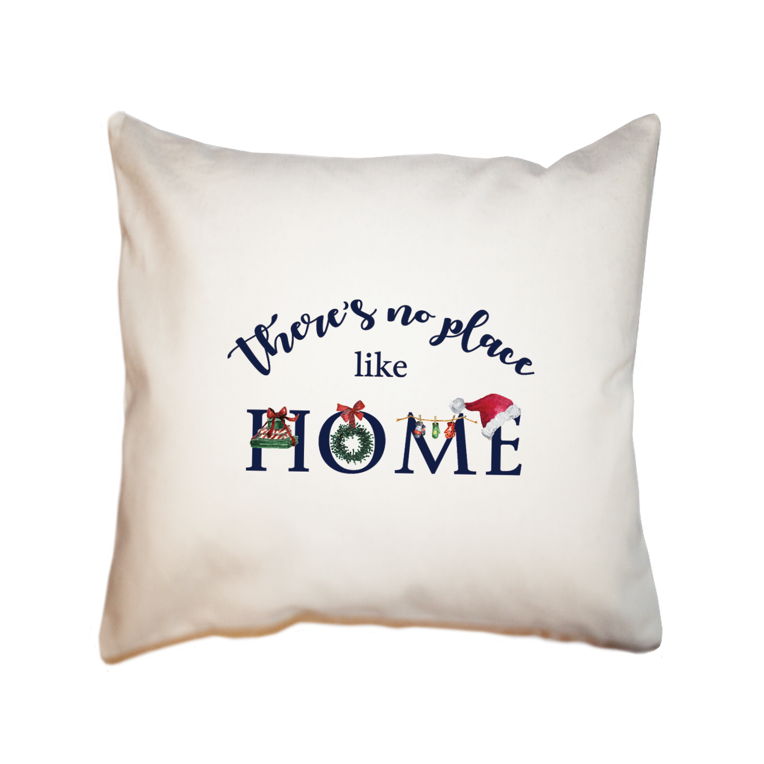 no place like home christmas square pillow