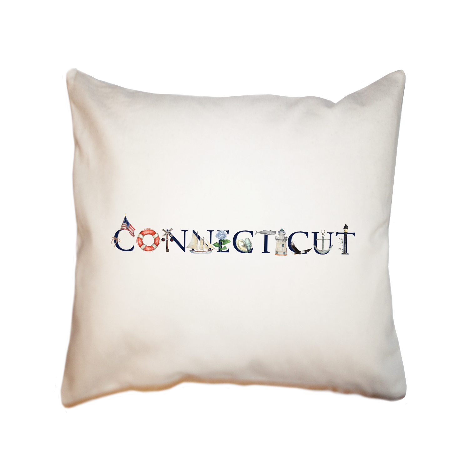 connecticut nautical square pillow