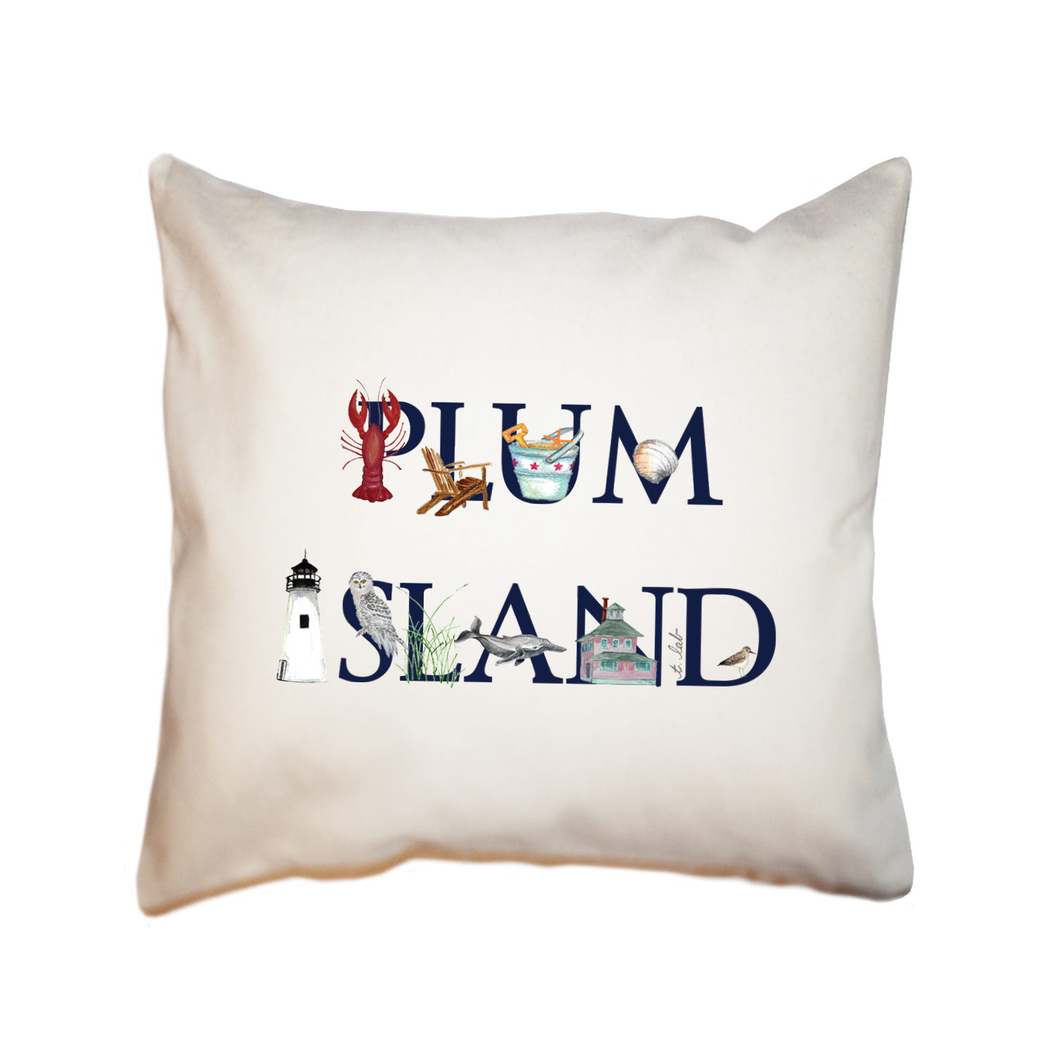 plum island square pillow