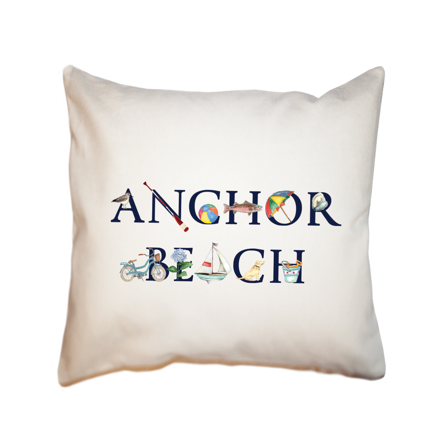 anchor beach square pillow