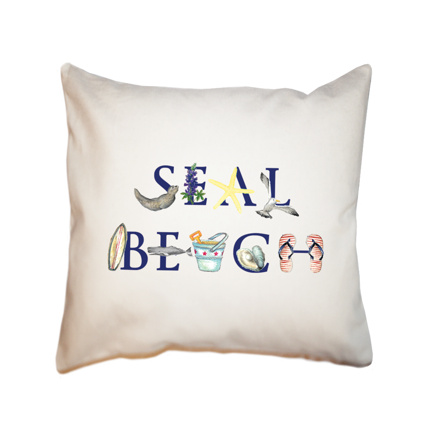 seal beach square pillow