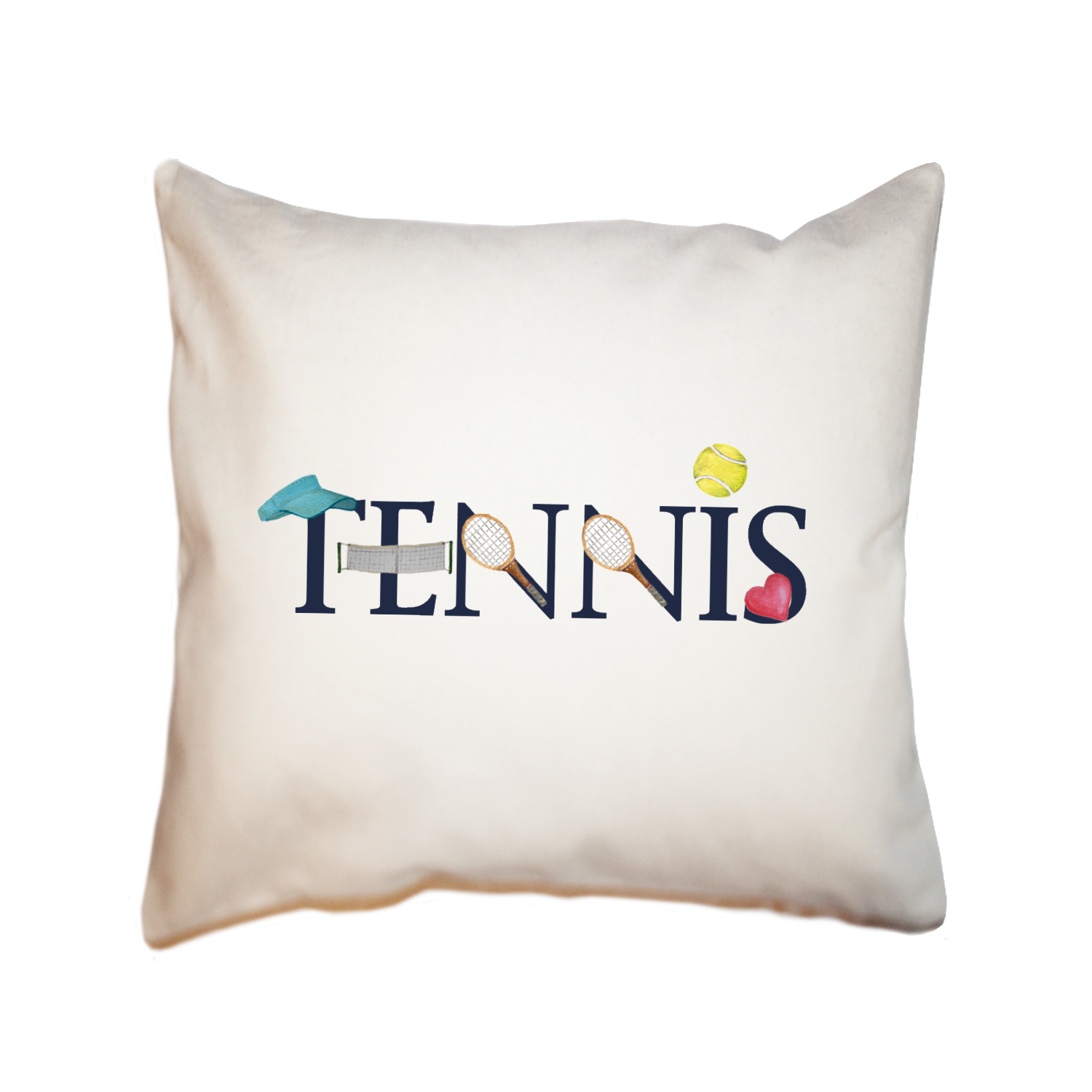 tennis illu-stated square pillow