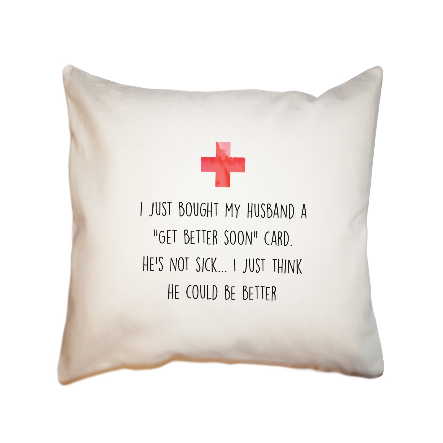 husband red cross square pillow