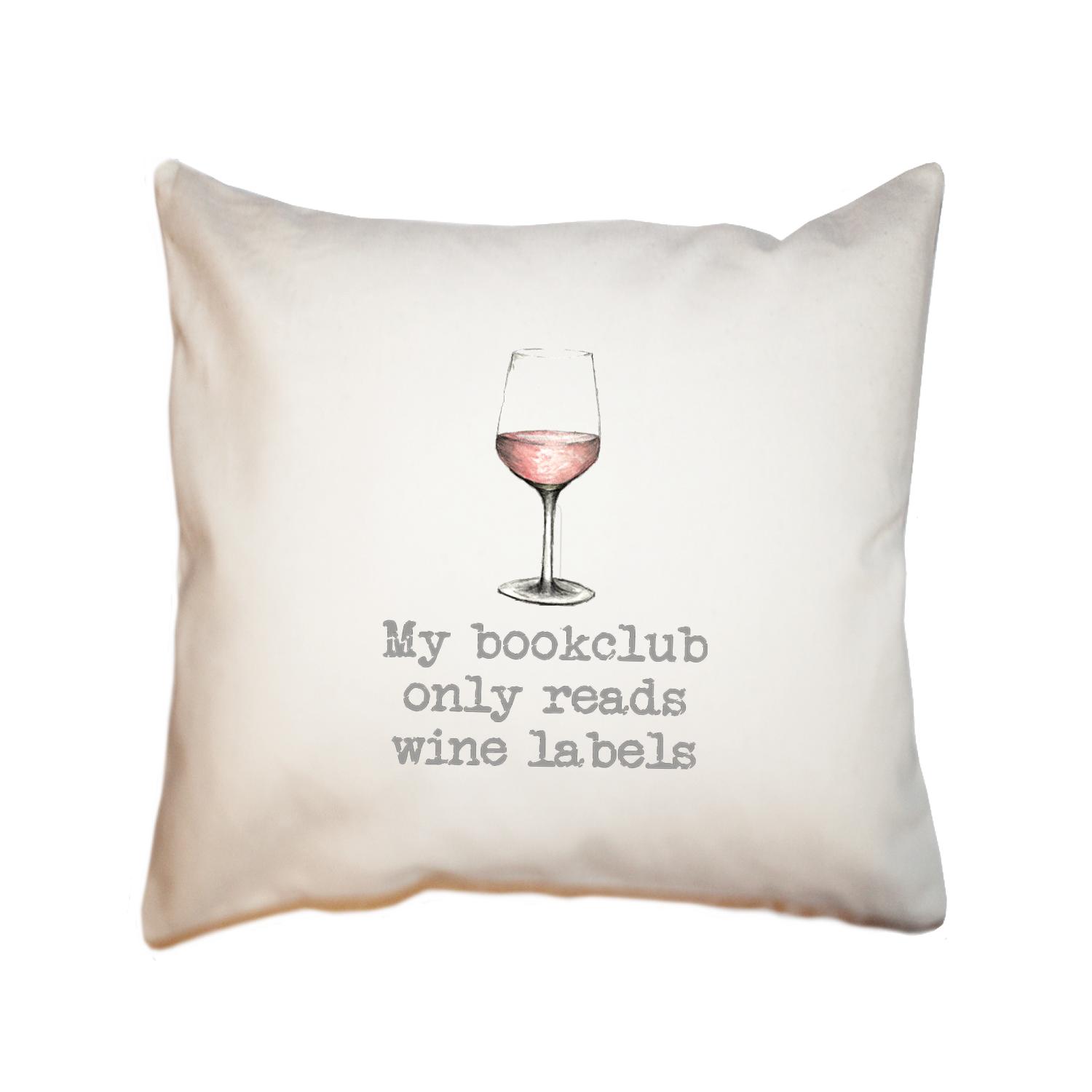 book club blush square pillow