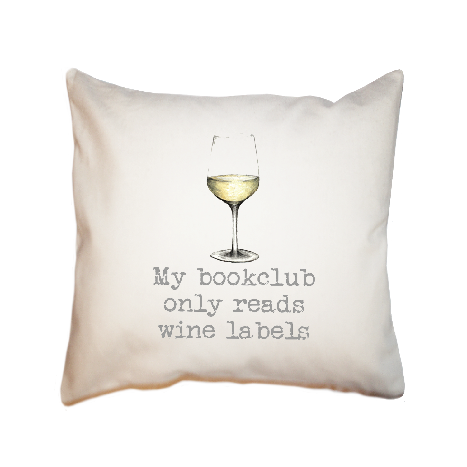 book club white square pillow