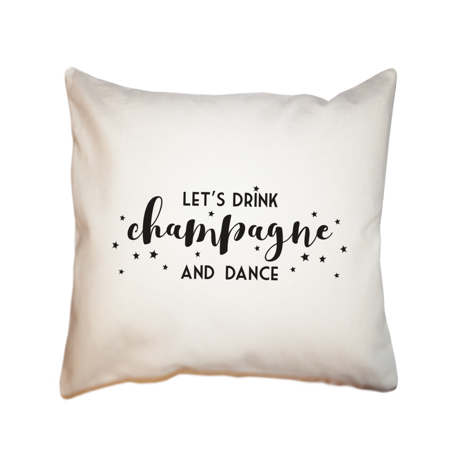 champagne and dance square pillow