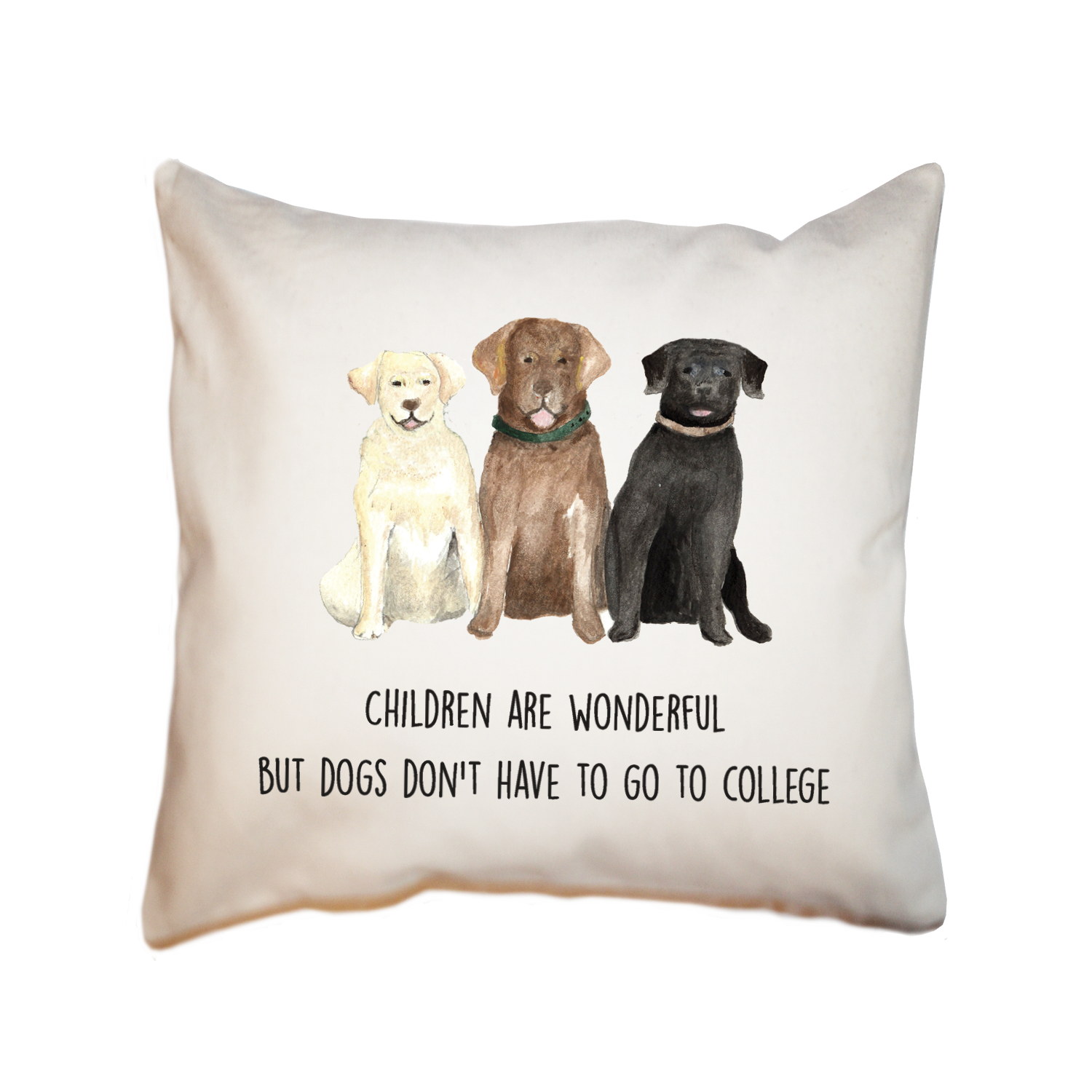 dogs college square pillow