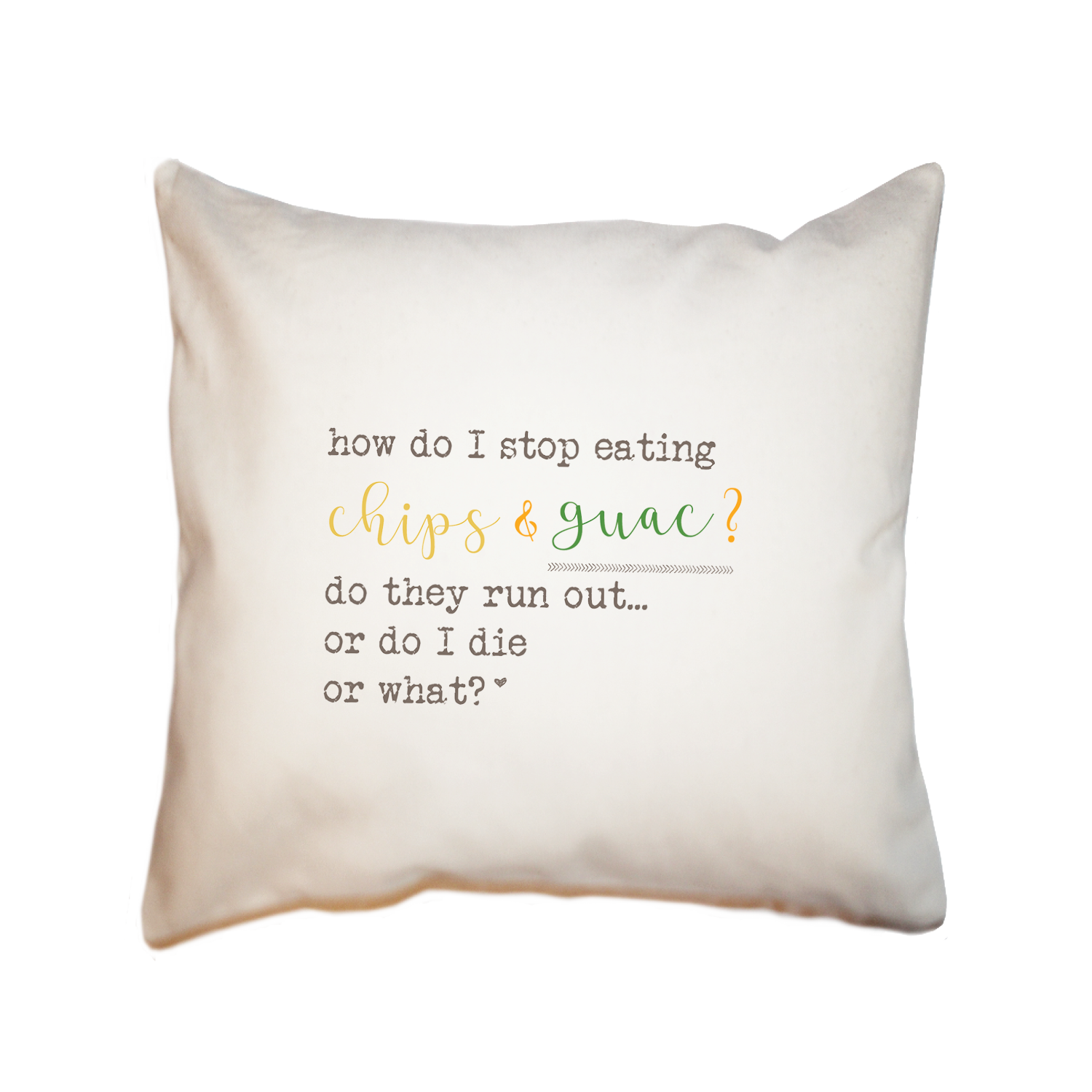 chips and guac square pillow