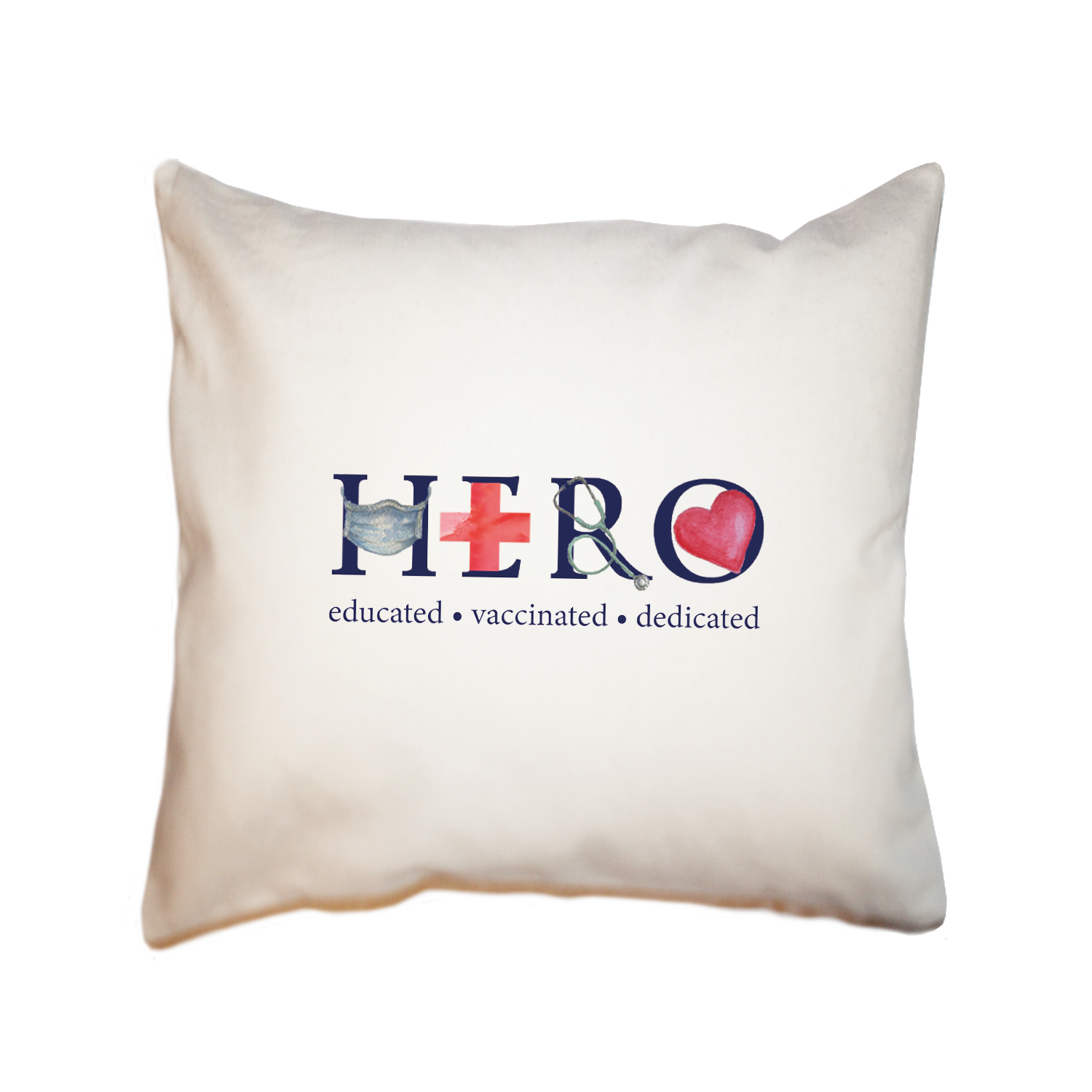 vaccine hero square pillow