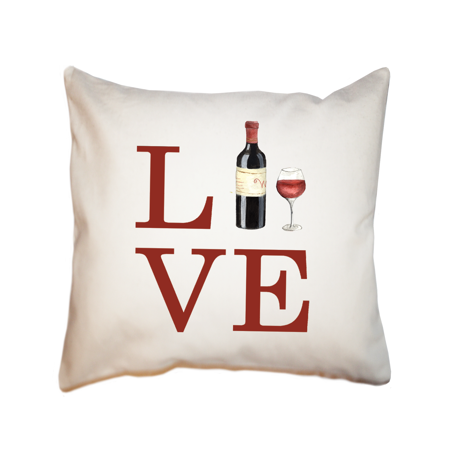 love wine square pillow