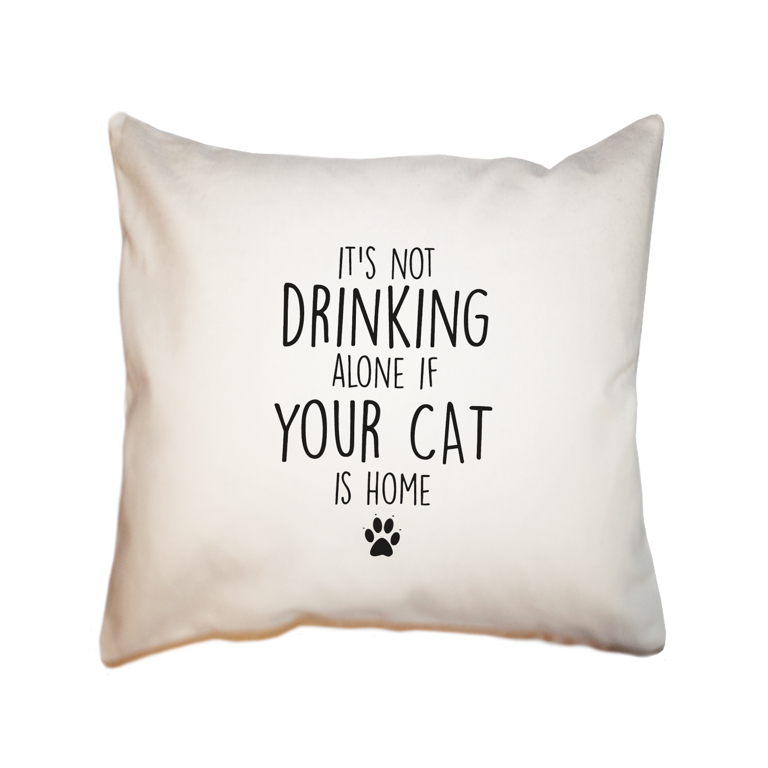 drinking alone cat square pillow