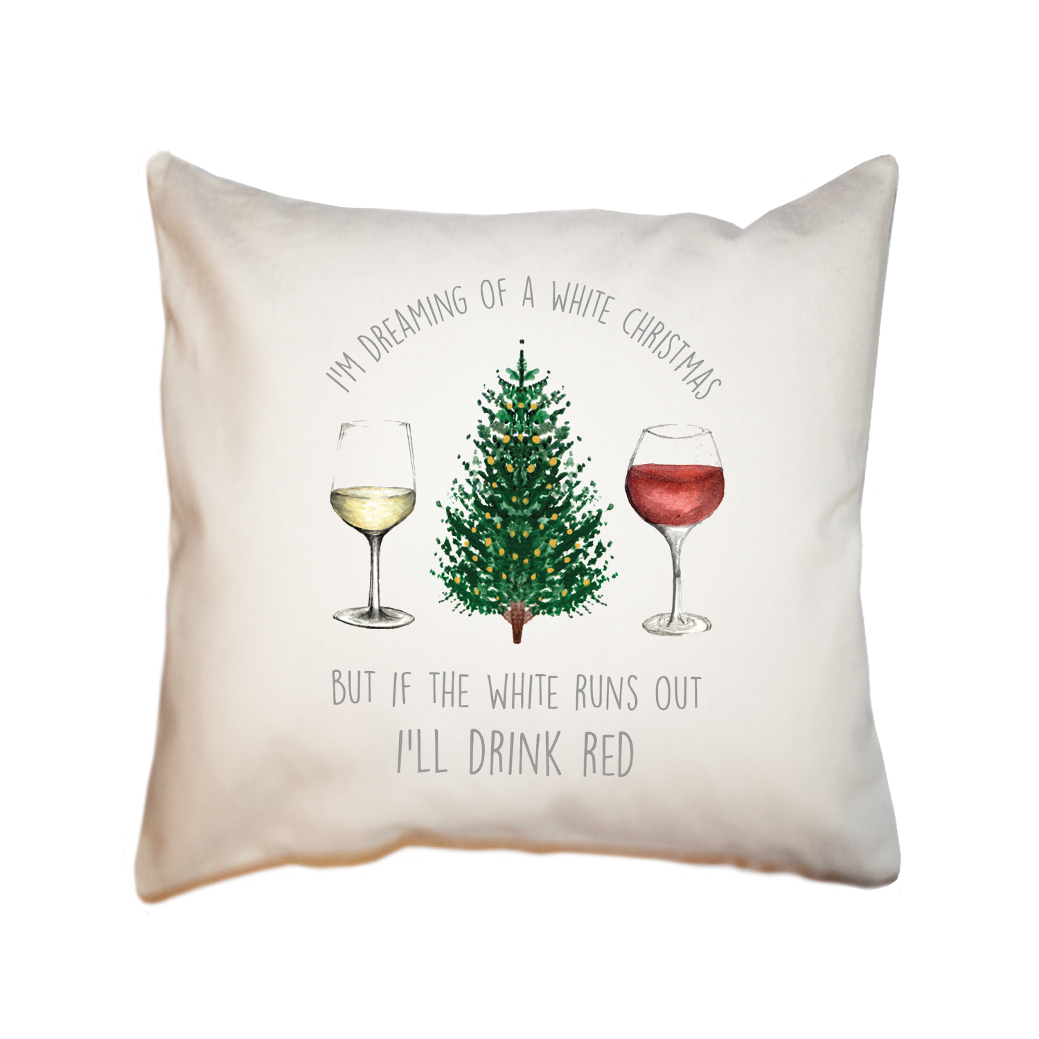 dreaming white christmas square pillow