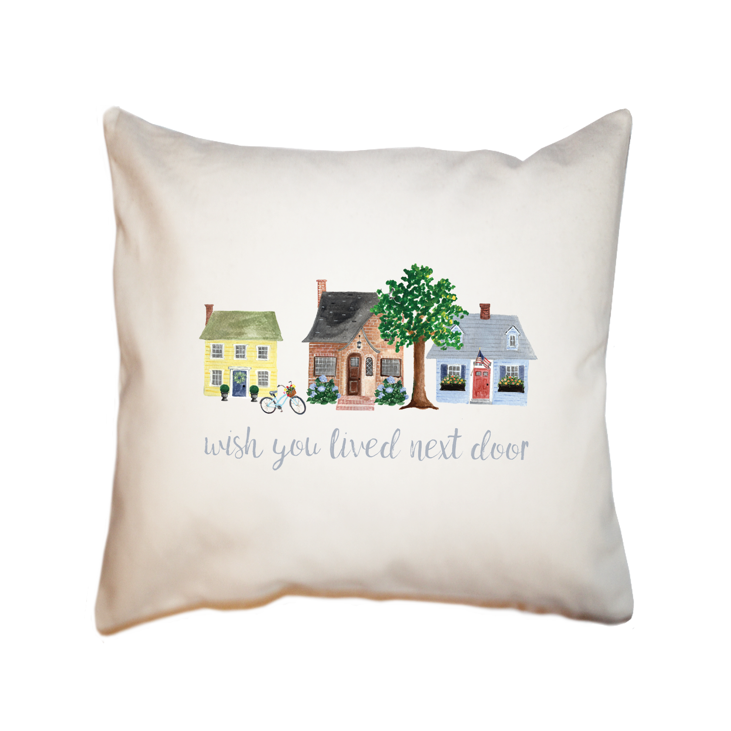 lived next door square pillow