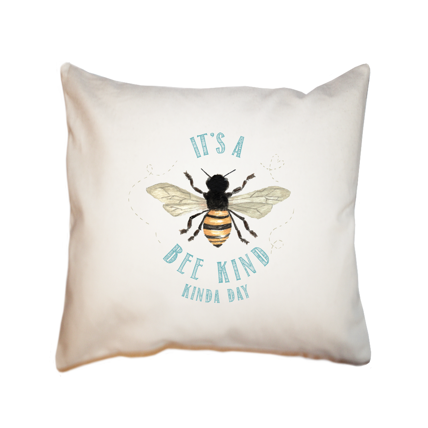 bee kind, kinda day square pillow