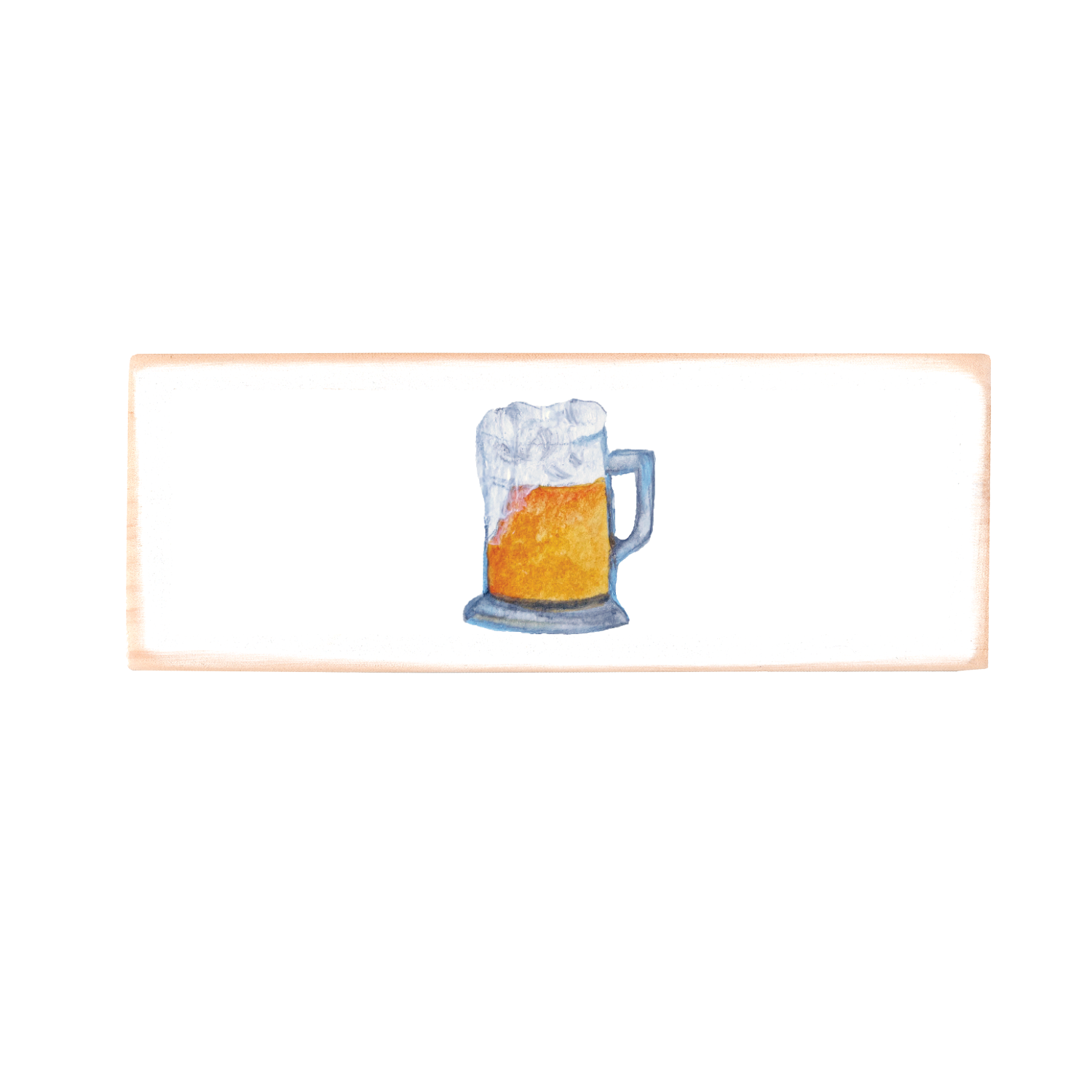 mug of beer wood block rectangle