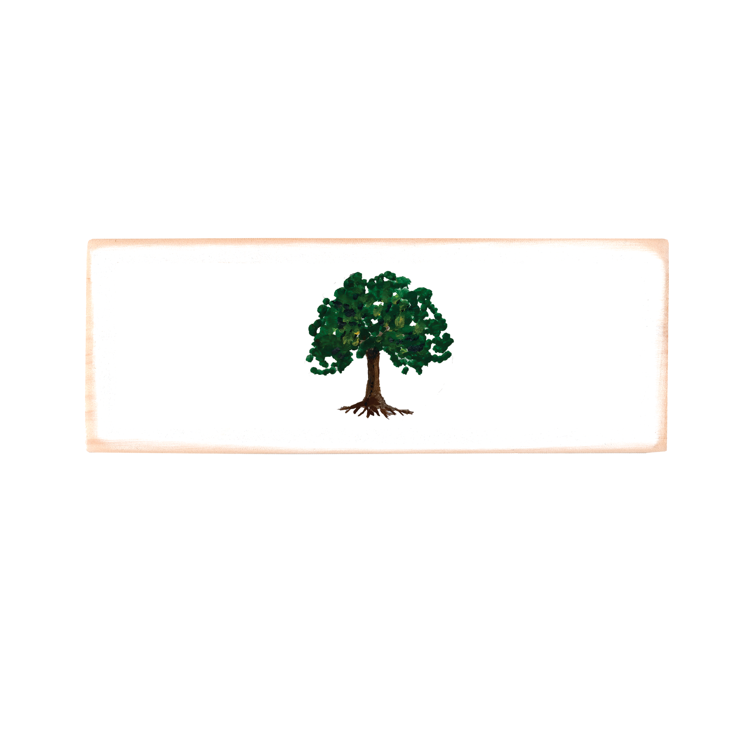 oak tree with roots rectangle wood block