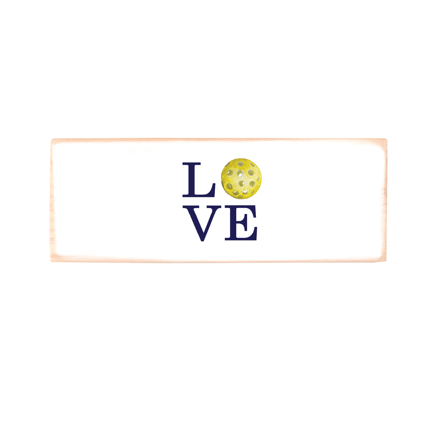 love pickleball wood block rectangle