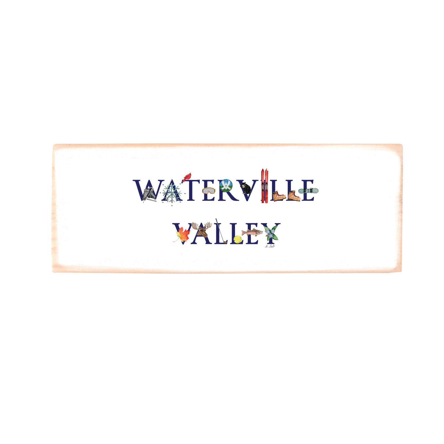 waterville valley wood block rectangle