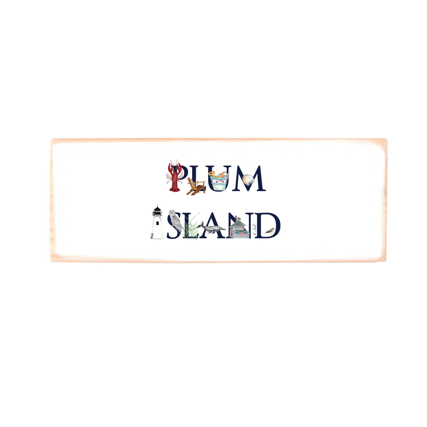 plum island wood block rectangle
