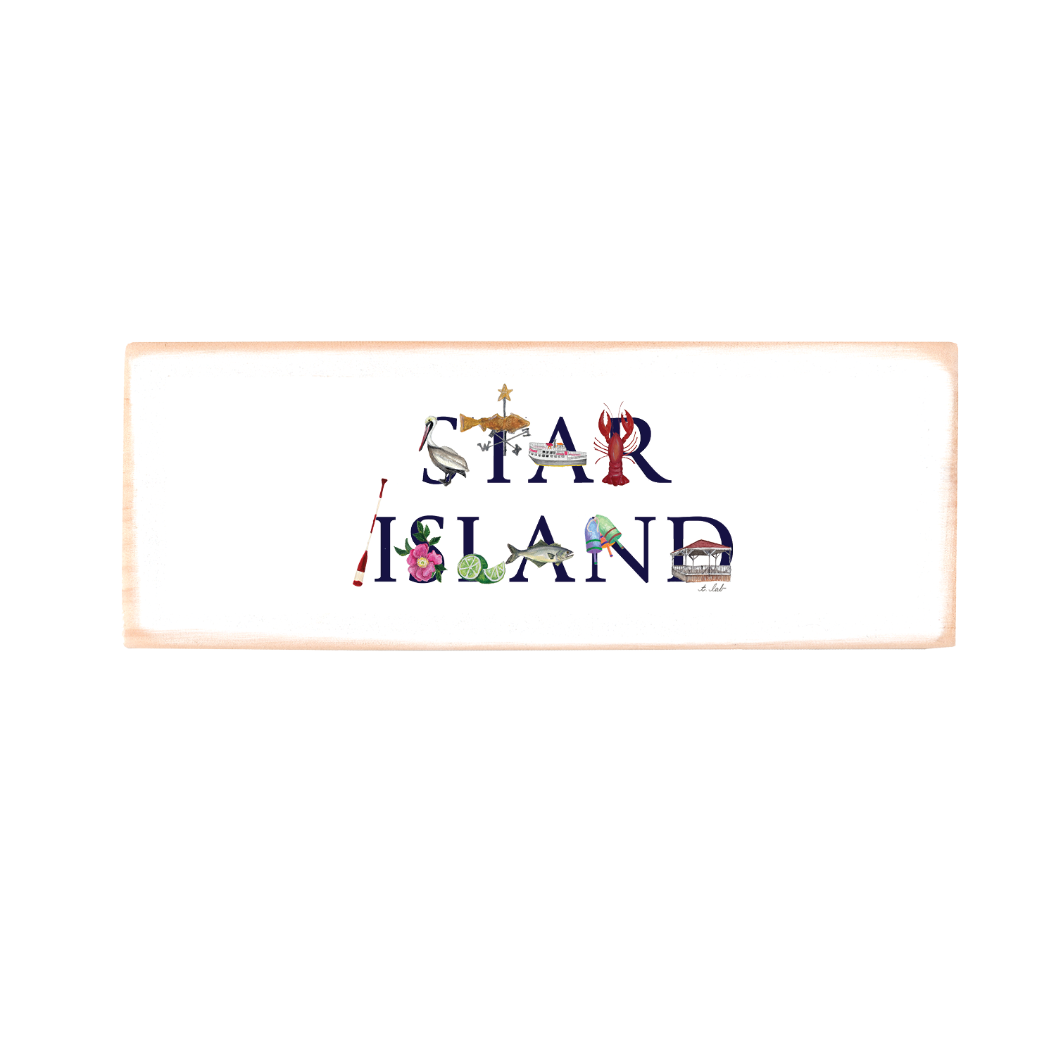 star island wood block rectangle