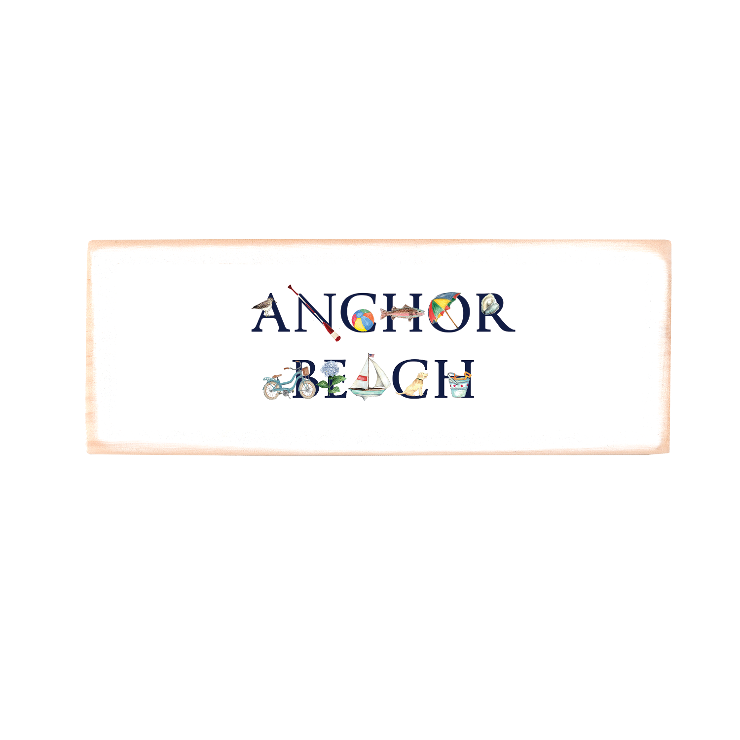 anchor beach wood block rectangle