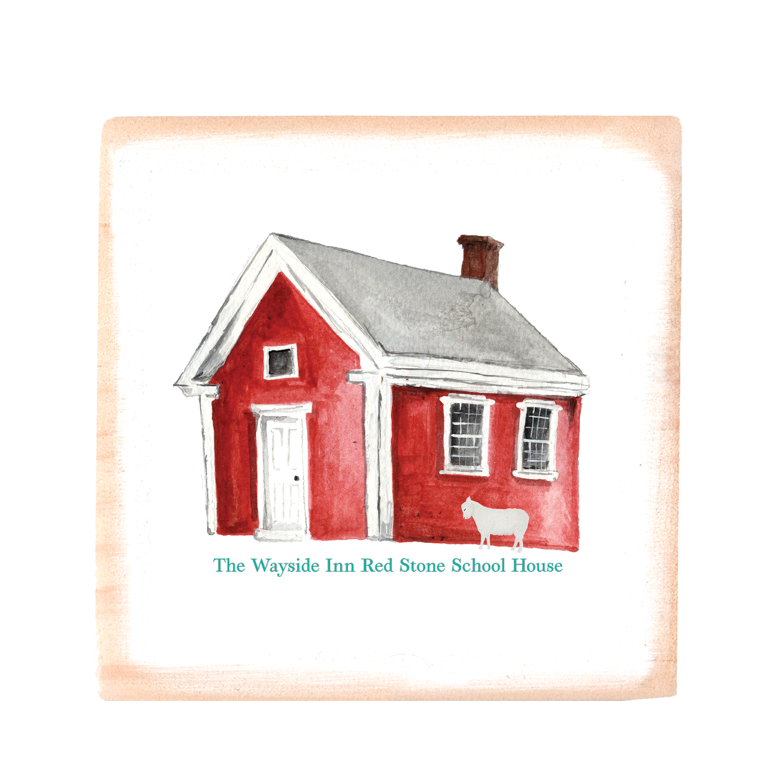 wayside Inn red school house square wood block