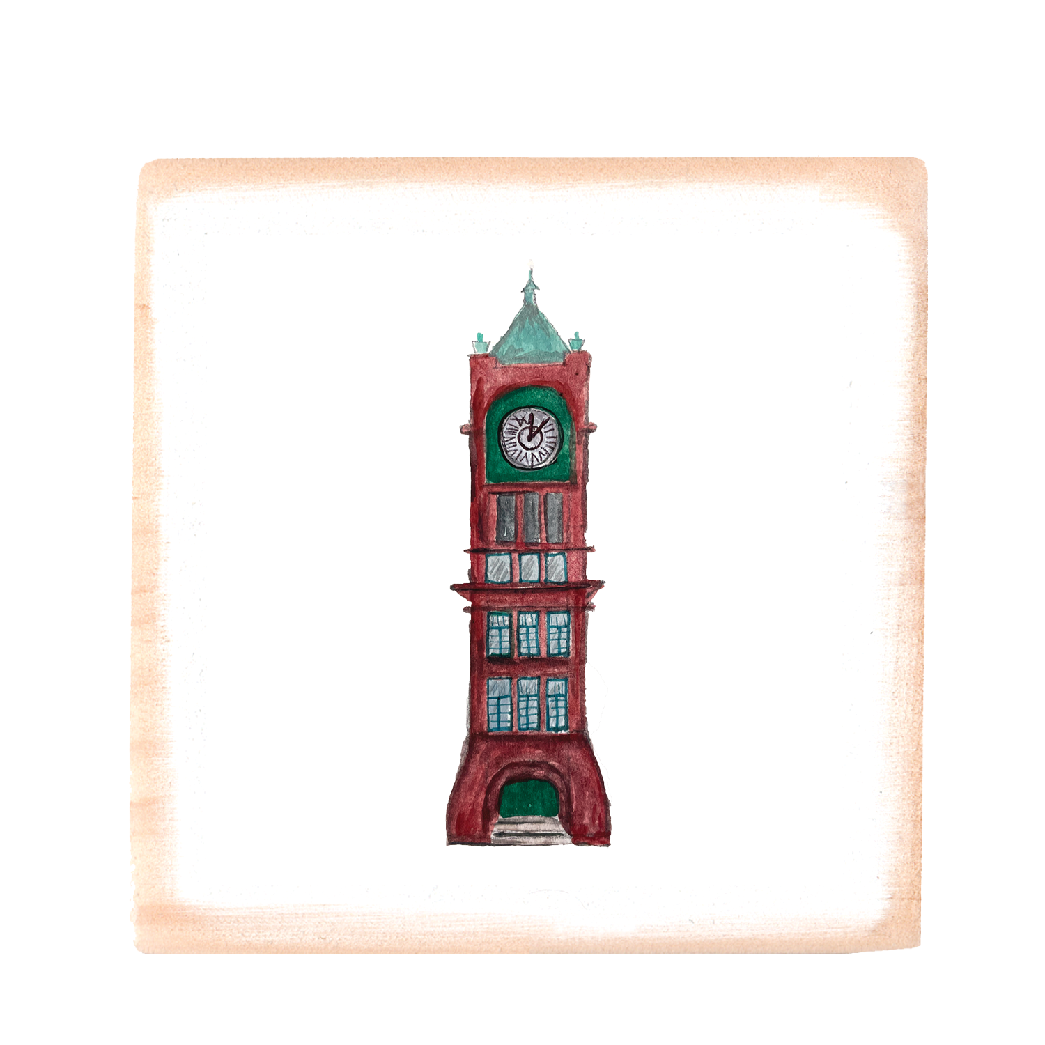 ludlow clock tower square wood block