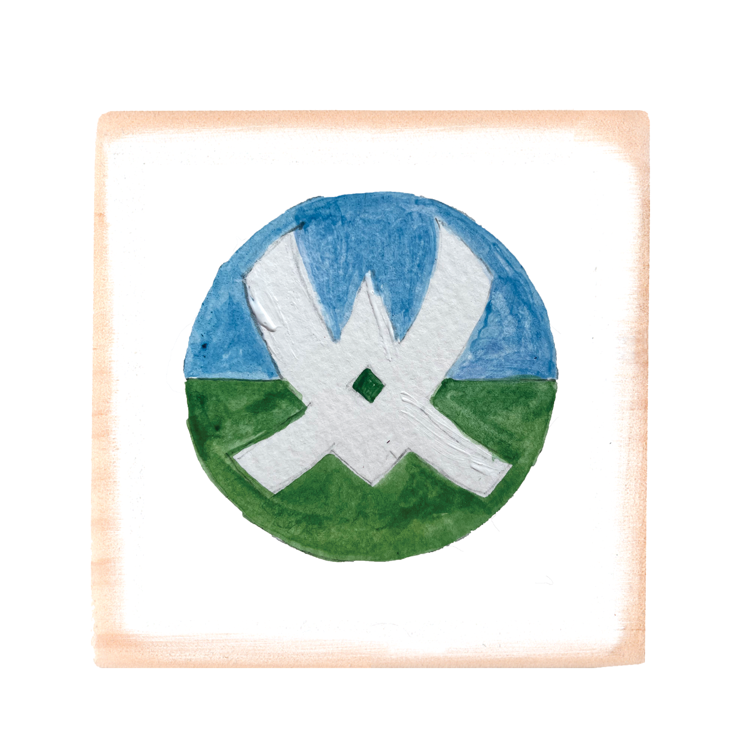 waterville valley logo square wood block