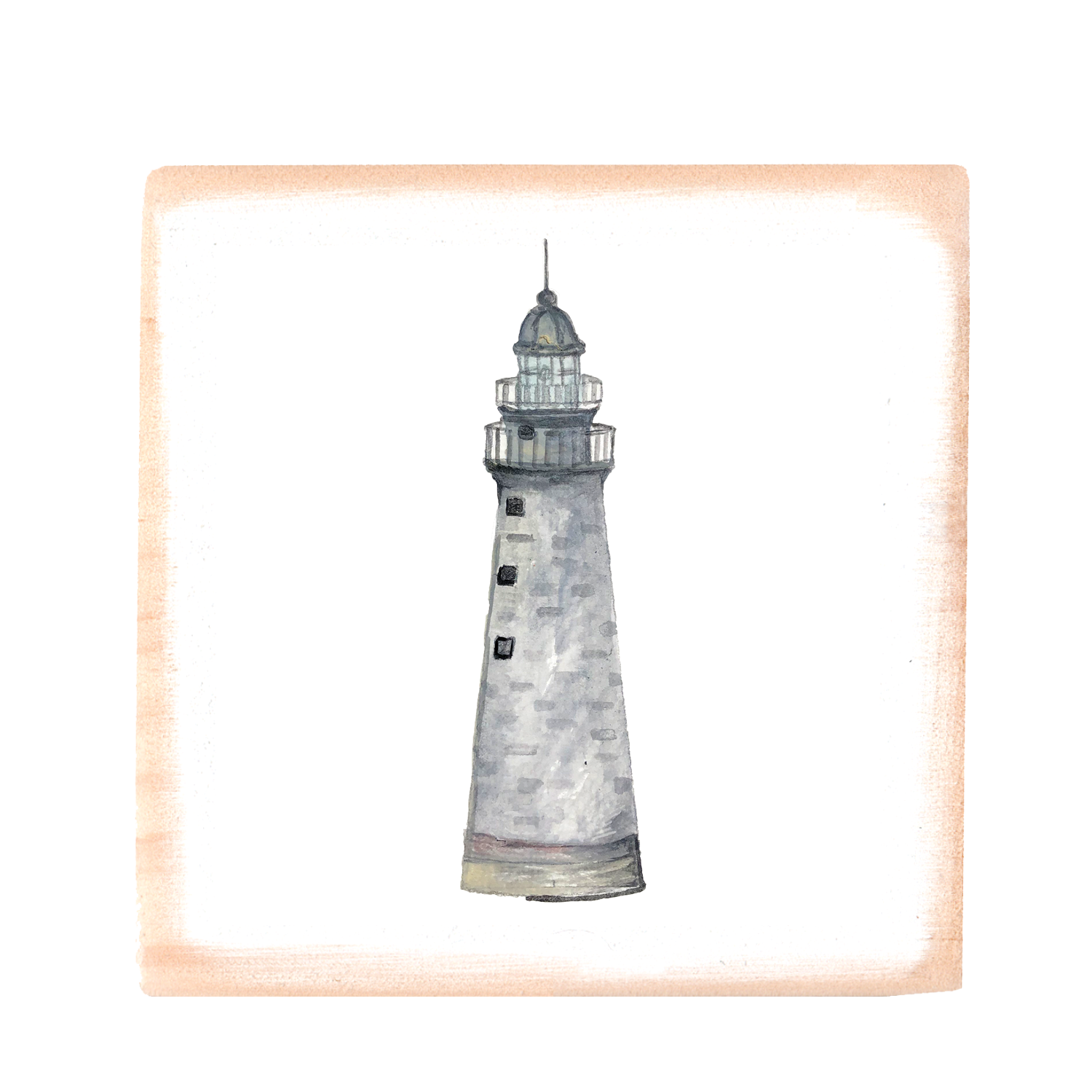minots lighthouse cohasset square wood block